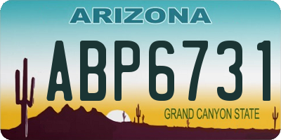 AZ license plate ABP6731