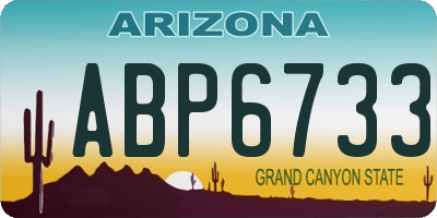 AZ license plate ABP6733