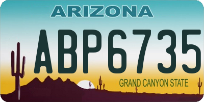 AZ license plate ABP6735