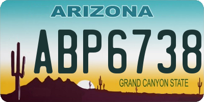 AZ license plate ABP6738
