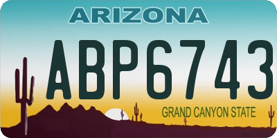 AZ license plate ABP6743