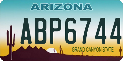 AZ license plate ABP6744