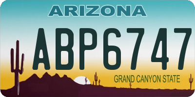 AZ license plate ABP6747