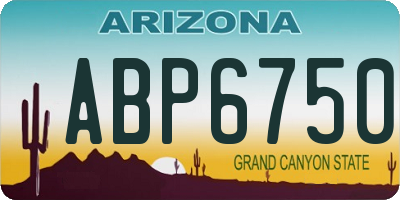 AZ license plate ABP6750