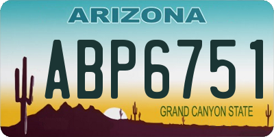 AZ license plate ABP6751