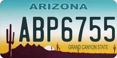 AZ license plate ABP6755