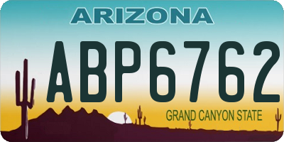 AZ license plate ABP6762