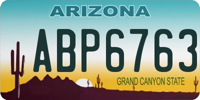AZ license plate ABP6763