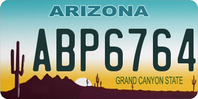 AZ license plate ABP6764
