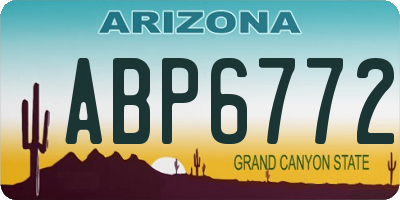 AZ license plate ABP6772