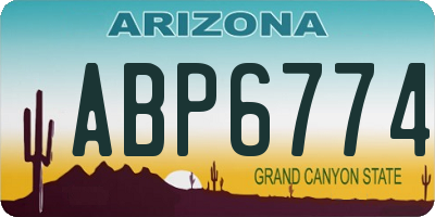 AZ license plate ABP6774