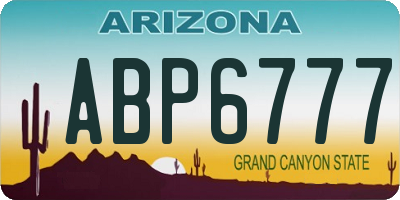 AZ license plate ABP6777