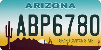 AZ license plate ABP6780