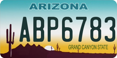 AZ license plate ABP6783