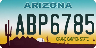 AZ license plate ABP6785
