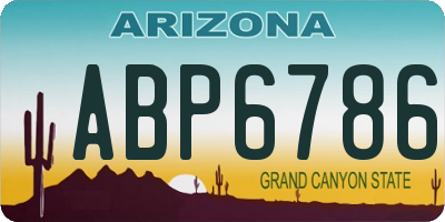 AZ license plate ABP6786