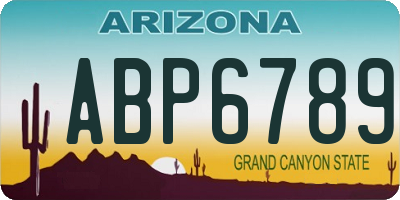 AZ license plate ABP6789