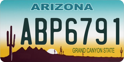 AZ license plate ABP6791