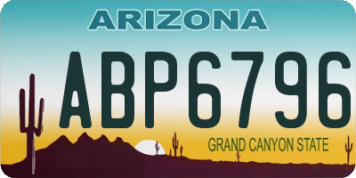 AZ license plate ABP6796