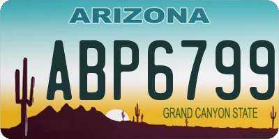 AZ license plate ABP6799