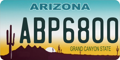 AZ license plate ABP6800