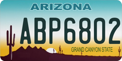 AZ license plate ABP6802