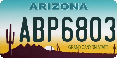 AZ license plate ABP6803