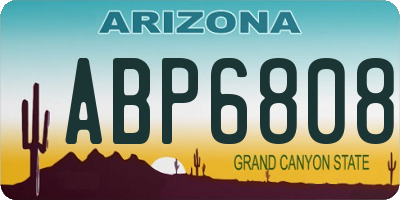 AZ license plate ABP6808