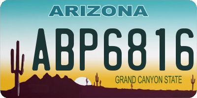 AZ license plate ABP6816