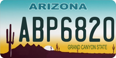 AZ license plate ABP6820