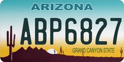 AZ license plate ABP6827