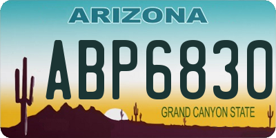 AZ license plate ABP6830
