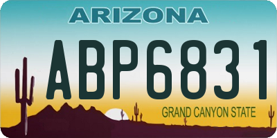 AZ license plate ABP6831
