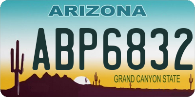 AZ license plate ABP6832