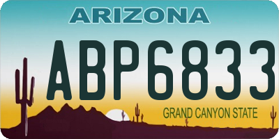 AZ license plate ABP6833