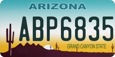 AZ license plate ABP6835