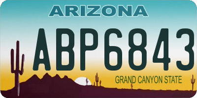 AZ license plate ABP6843