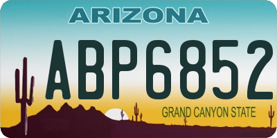 AZ license plate ABP6852