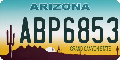 AZ license plate ABP6853