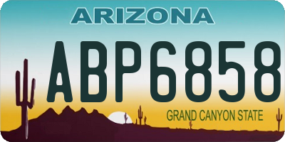 AZ license plate ABP6858