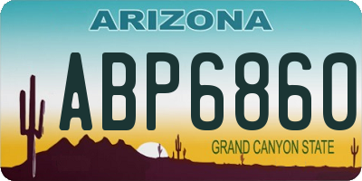 AZ license plate ABP6860