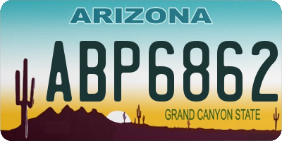 AZ license plate ABP6862