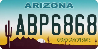 AZ license plate ABP6868