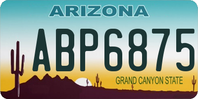 AZ license plate ABP6875