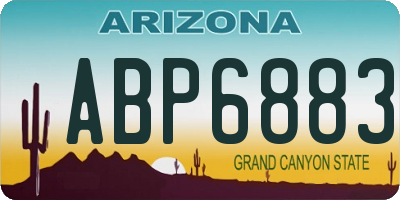 AZ license plate ABP6883