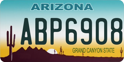 AZ license plate ABP6908