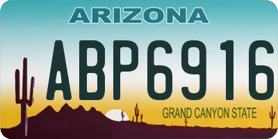 AZ license plate ABP6916