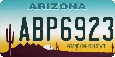 AZ license plate ABP6923
