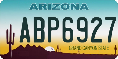 AZ license plate ABP6927