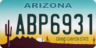 AZ license plate ABP6931